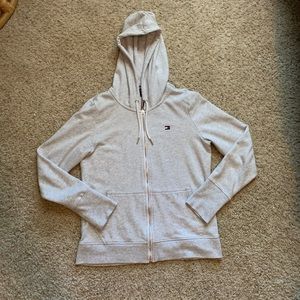 Gray Tommy Hilfiger Zip Up Hoodie